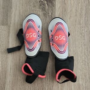 DSG Kids Shin Guards - White, Pink, and Black
